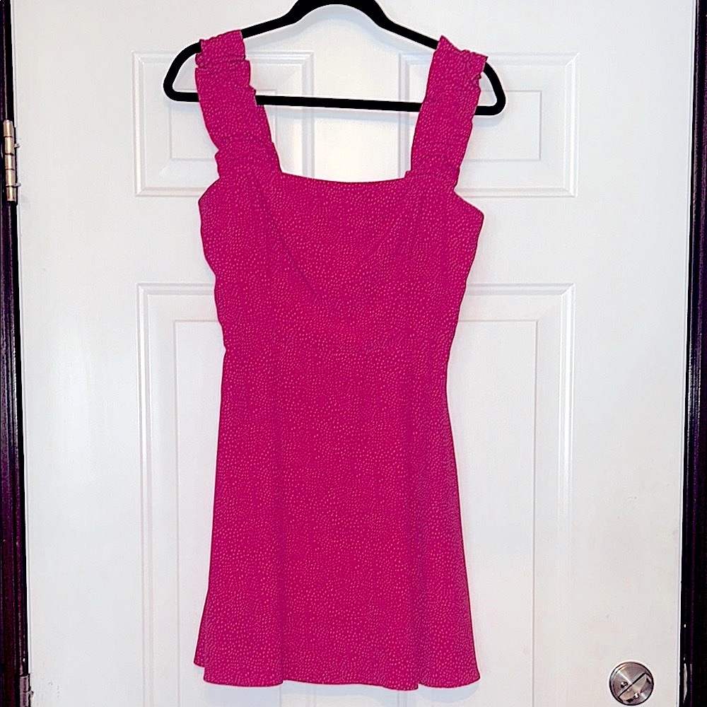 Lola Grace Sleeveless Sundress Pink Jr M Ruffle Feminine Simmer Casual Polka Dot